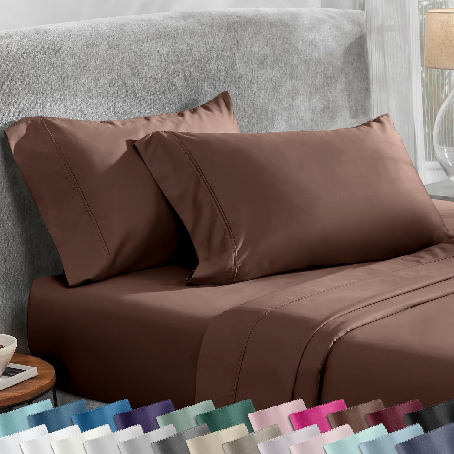 CaliforniaDesignDen California Design Den Standard/Queen Size Pillowcase Set - Soft 400 Thread Count Sateen, 100% Cotton Pillowcases, Set o…