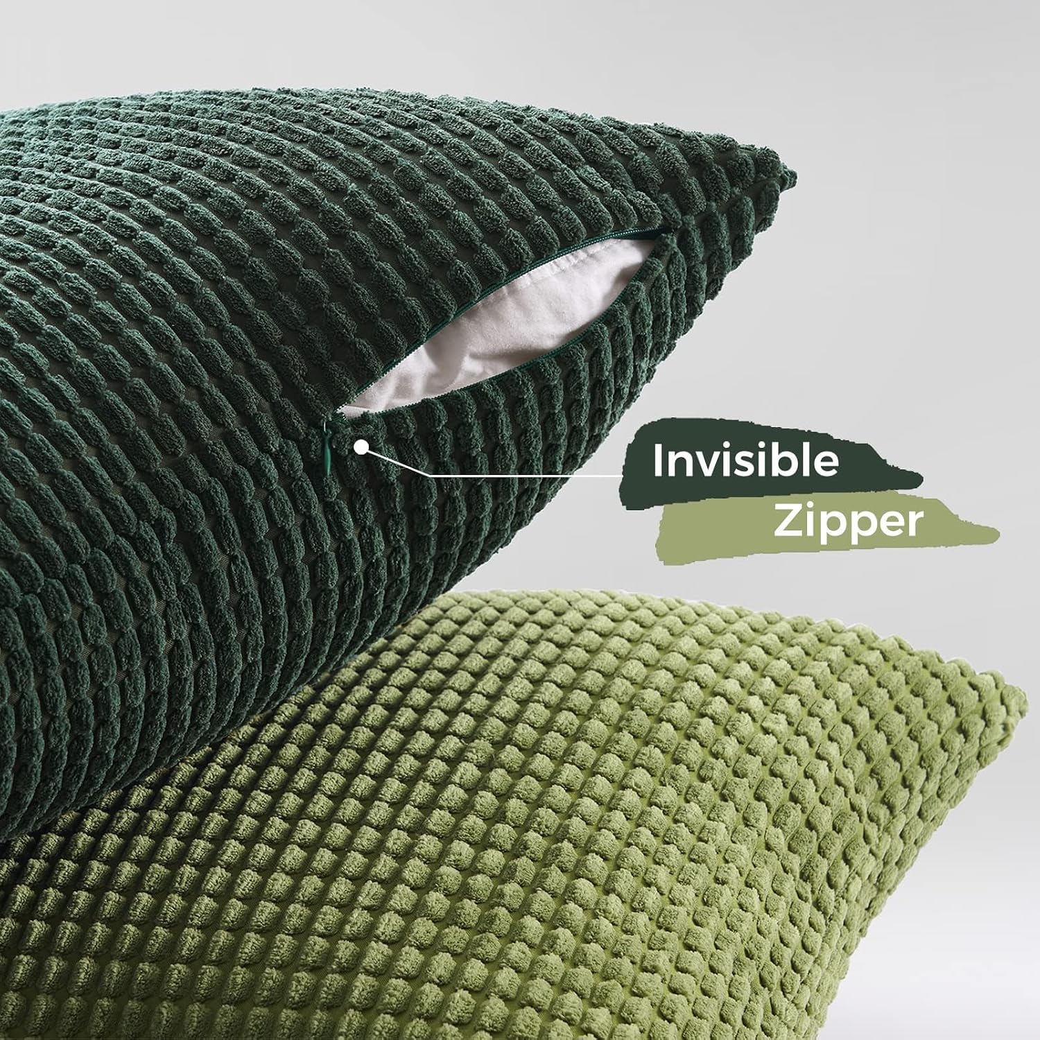 Topfinel Throw Pillows Covers for Couch Living Room Decor-Green Christmas Holiday 4 Pack Toss Cushion Case-Vintage Fluffy Large Bedroom Sha…