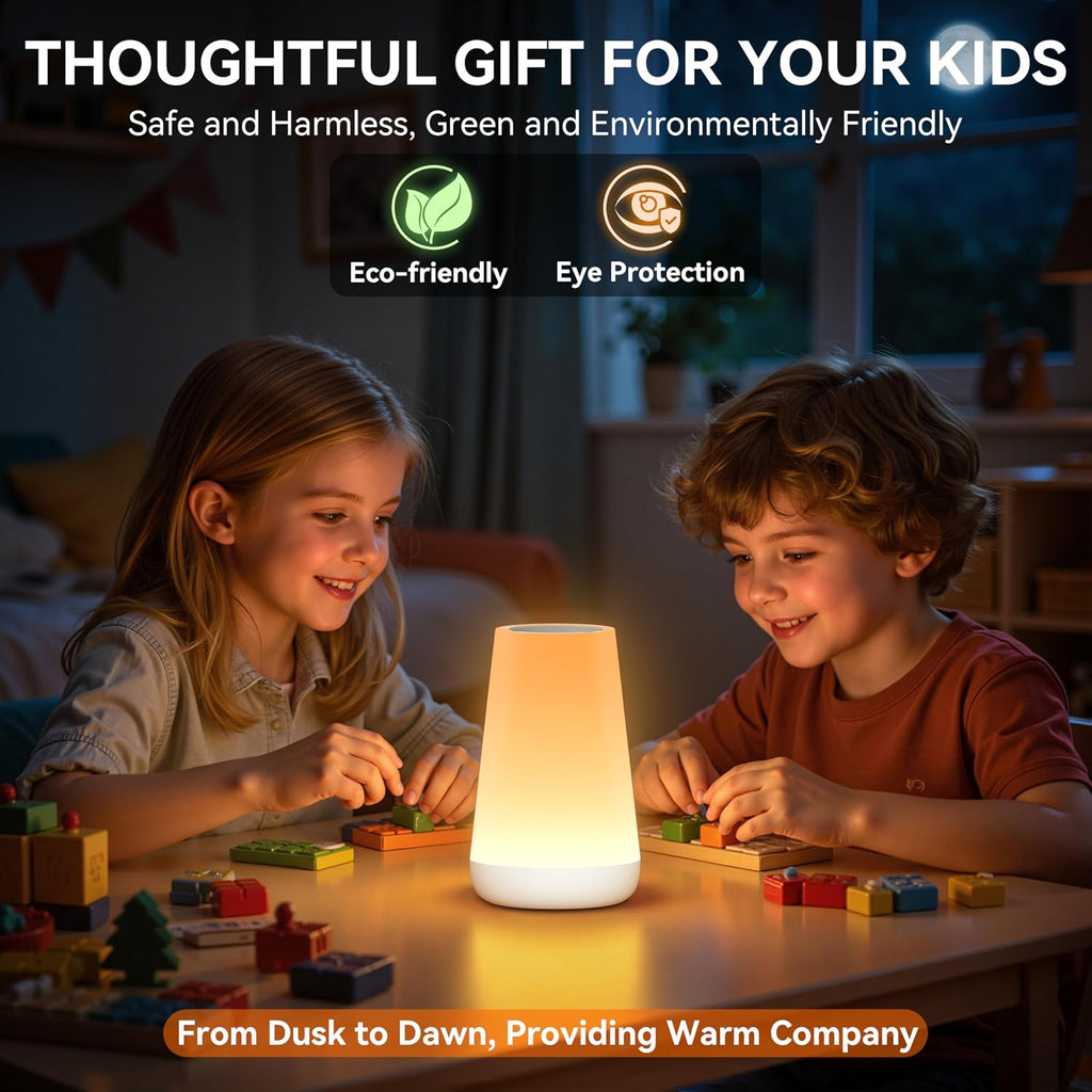Auxmir Rechargeable LED Night Light, Touch & Remote Control Bedside Lamp with 13 Colors, 5 Brightness Levels, Portable Table Lamp for…