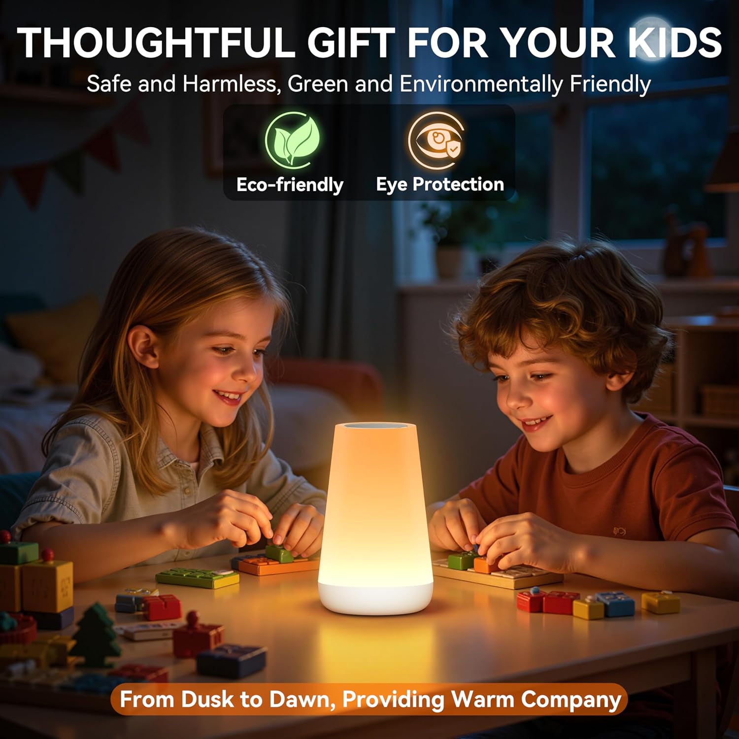 Auxmir Rechargeable LED Night Light, Touch & Remote Control Bedside Lamp with 13 Colors, 5 Brightness Levels, Portable Table Lamp for…