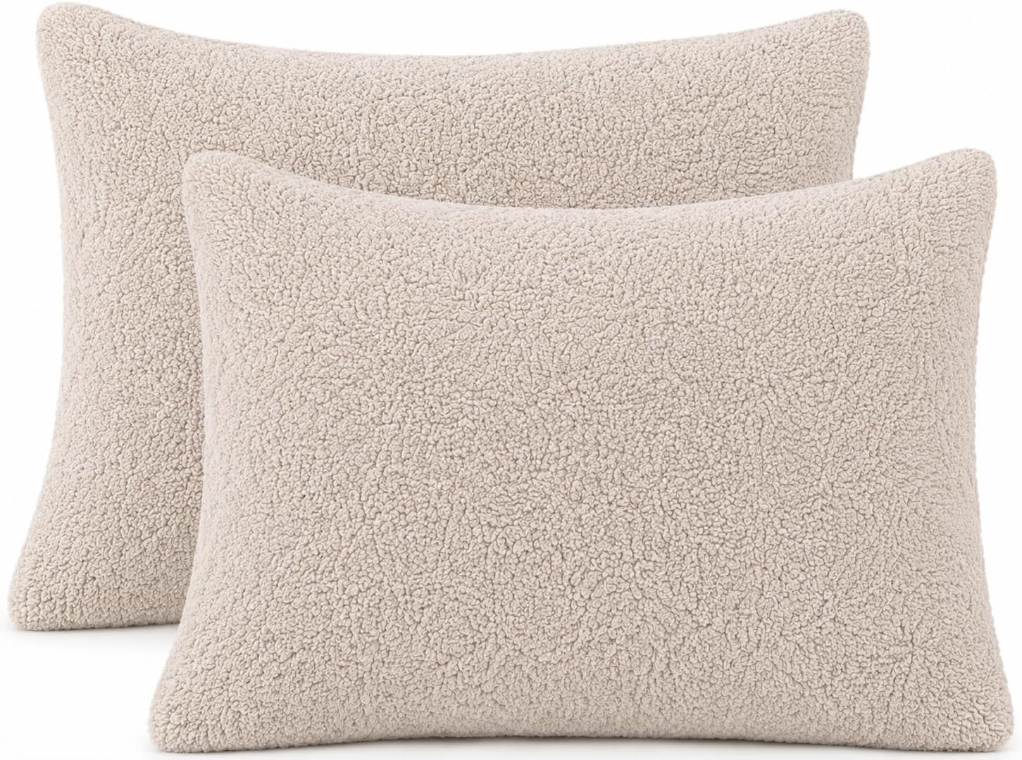 Reafort Sherpa Pillowcases Set of 2, Plush Fleece Standard Pillow Covers 20" x 26" with Zipper Closure, Fluffy Ultra Soft Cozy Pillowcases…