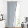 VisionHome Vision Home Blue Fog Pinch Pleated Full Blackout Curtains Linen Blended Room Darkening Window Curtains 108 inch for Living Room…