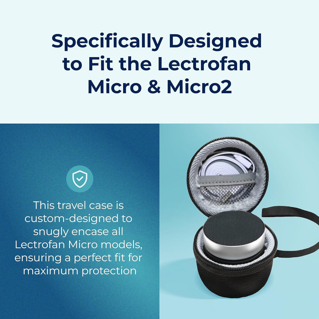 Adaptive Sound Technologies Carrying Case for LectroFan Micro & Micro2 - Case for Sound Machine - Hybrid Shell Type Exterior with Pocket…