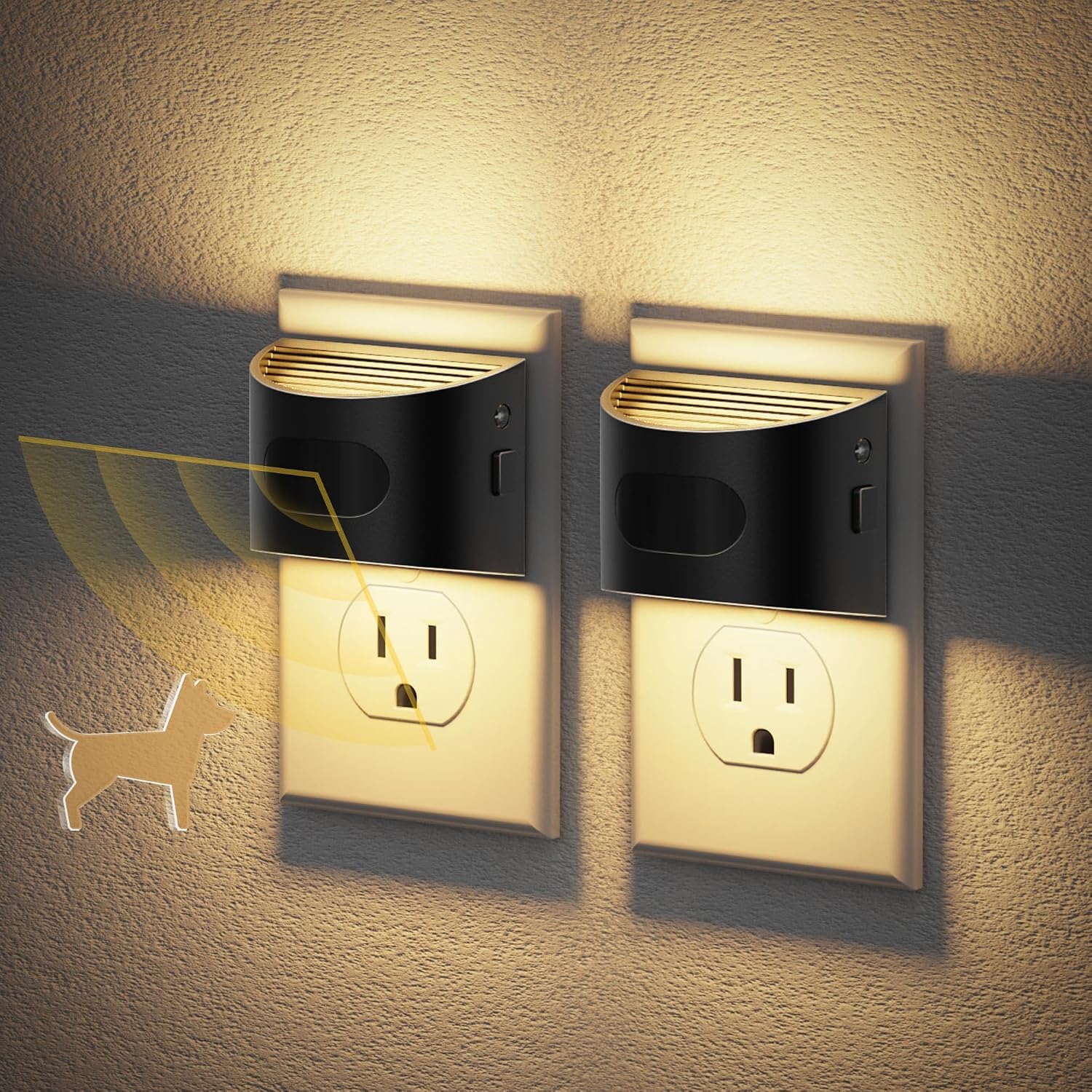 JandCase Motion Sensor Night Light, Night Lights Plug into Wall, Dusk to Dawn Sensor Nightlight with Motion Activated, 30/60/100lm Brightne…