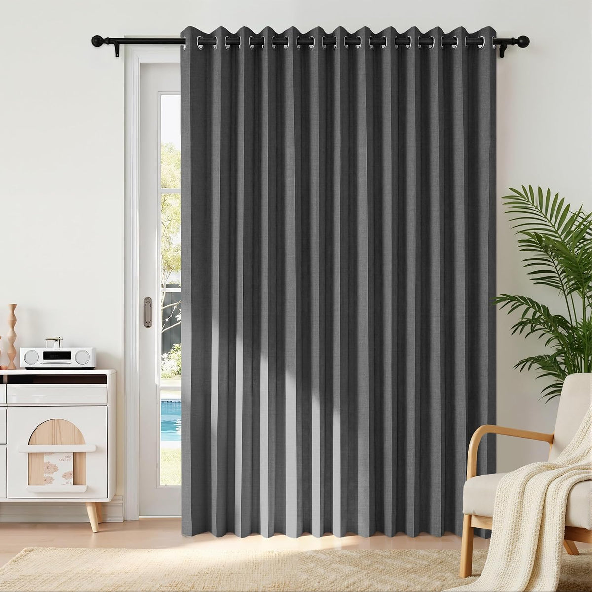 RYB HOME Accordion Style Room Divider Curtain-100% Blackout Folding Accordion Curtain for Sliding Glass Door/Bedroom, Privacy Assurd…