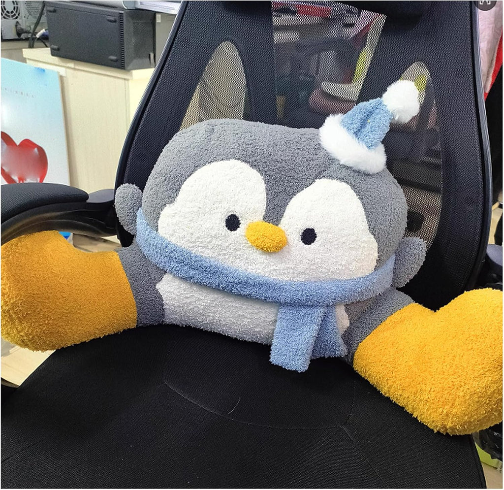 WLLYXUS Reading Pillow for Bed, Backrest Pillow for Sitting in Bed, Back Support Cushion, Penguin Reading Pillow for Sofa (Gray, L: 31…