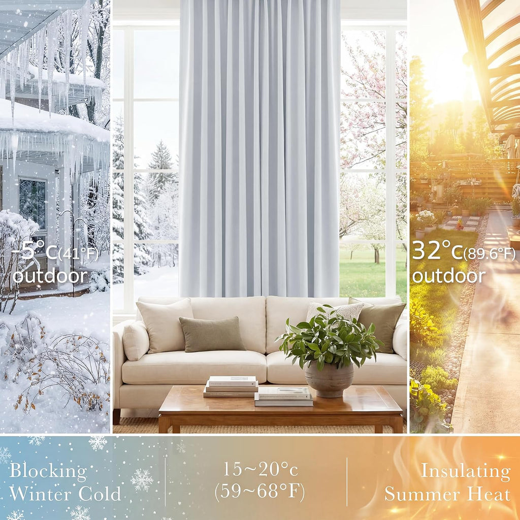 Ponydance PONY DANCE 60% Light Blocking Curtains 63 inch Long, Room Darkening Curtains for Bedroom, Thermal Insulated Drapes for Living Roo…
