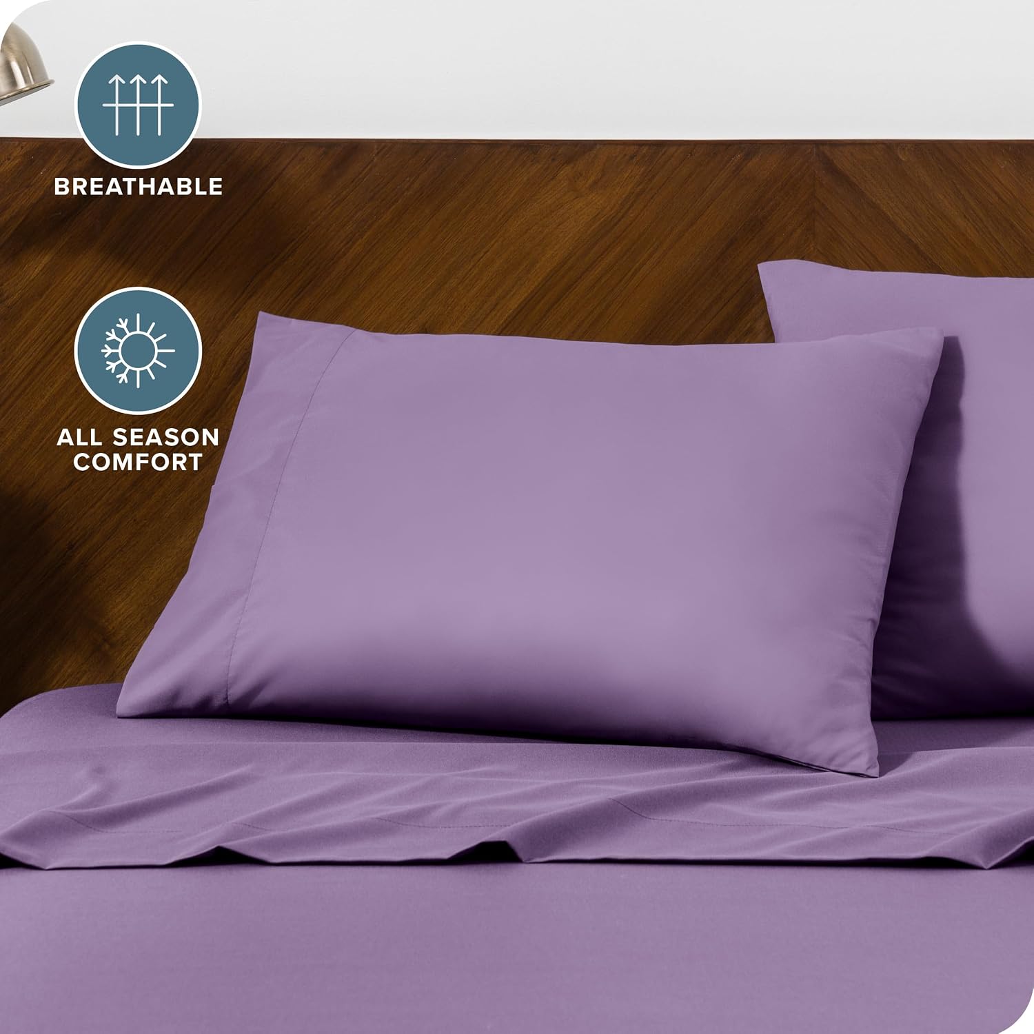 BareHome Bare Home Microfiber Pillow Cases - Standard Size Set of 2 - Cooling Pillowcases - Double Brushed - easy maintenance - Envelope…