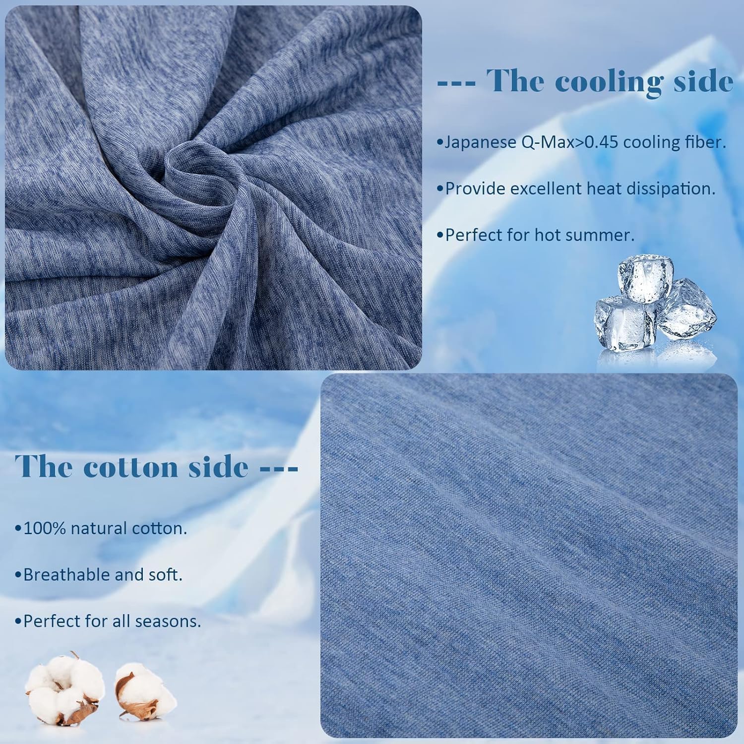Choshome Cooling Pillow Cases Zipper Pillow Covers Q-Max > 0.45 Zippered Pillowcases for Hot Sleepers, Soft, Breathable, Skin-Friendly, 2 P…