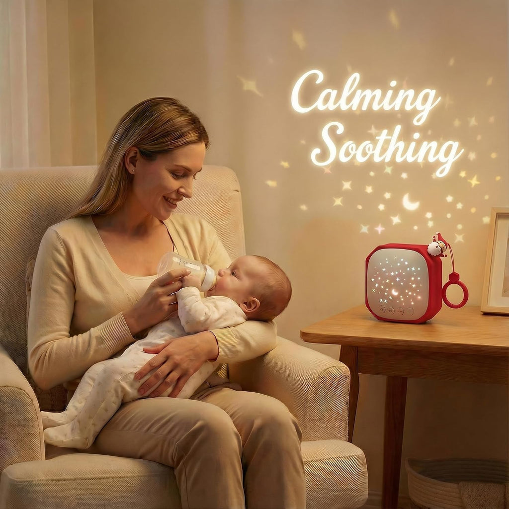 White Noise Sound Machine Baby with Star Projector | Portable Sound Music Soother for Kids & Infants | Perfect Baby Gifts for Christmas…