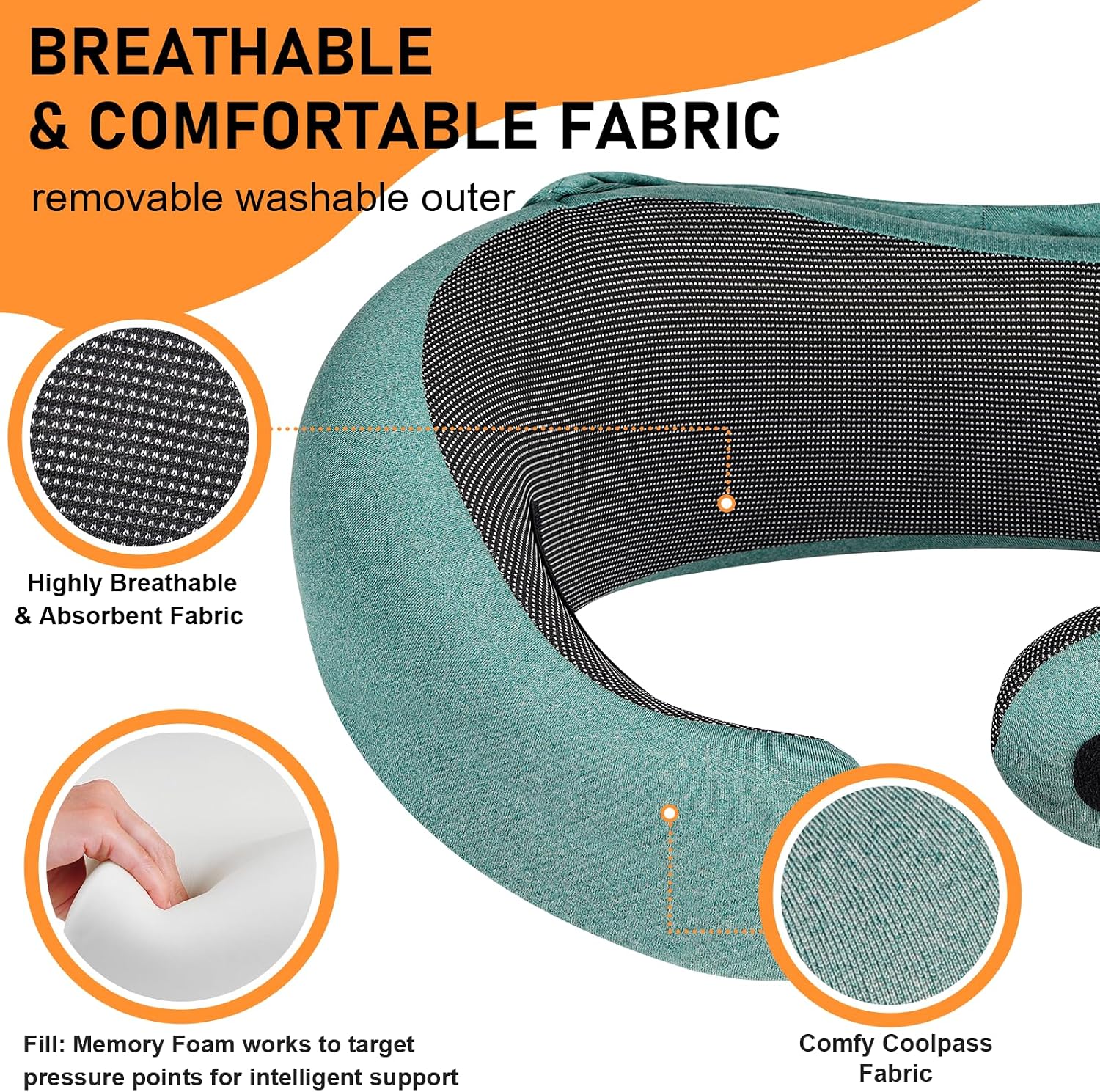 Vzpeun Travel Pillow - Hooded Neck Pillow Airplane Memory Foam Filling for Plane, Office, Cars Sleeping, Road Trip, Long Flights, Airplane…