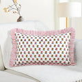 Cottonprintclub CPC Hand Block Print Rosette Bloom Ruffle Sham Pillow Cover 20" x 12" inch Hidden Zipper Decorative Pillowcase for Couch, B…