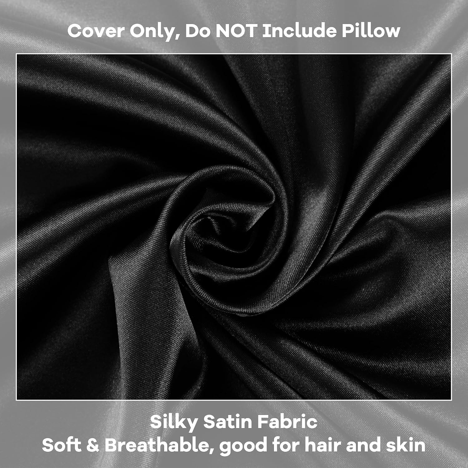HOMBYS Satin Bed Wedge Pillow Cover Silky & Smooth Wedge Pillowcase 1 Pack 24x24x8, Soft & Breathable, Removable & Machine…