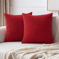 Miulee Red Throw Pillow Covers Soft Corduroy Decorative Set of 2 Boho Striped Pillow Covers Pillowcases Farmhouse Home Decor for Couch Bed…