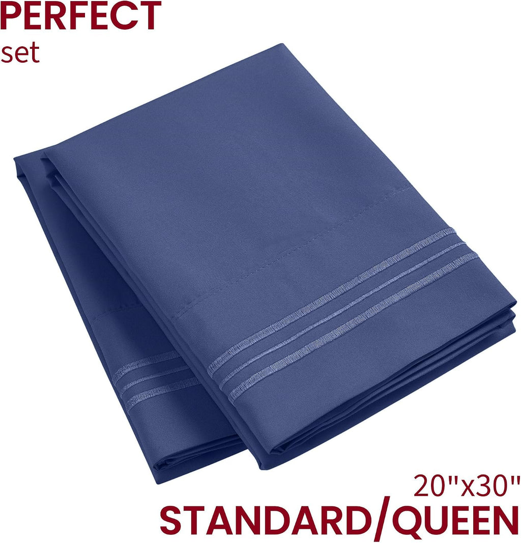 Mellanni Pillow Cases - Luxury, Extra Soft, Cooling Pillow Covers - 2 PC Iconic Collection Pillowcases - Envelope Closure (Standard/Queen 2…