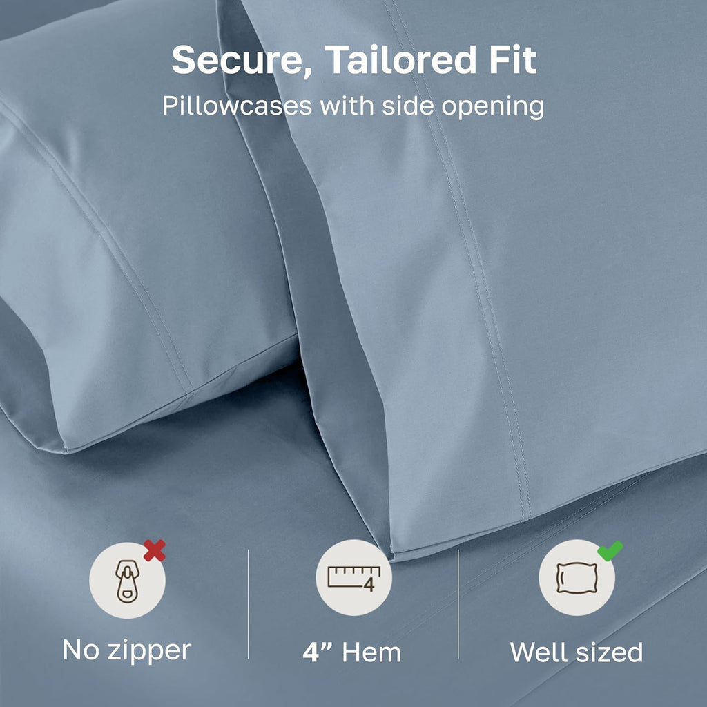 CaliforniaDesignDen Heirloom Soft, Smooth & Thick Certified 800 Thread Count 100% Cotton Sateen, 2 Pillow Cases Standard Size Fits Standard…