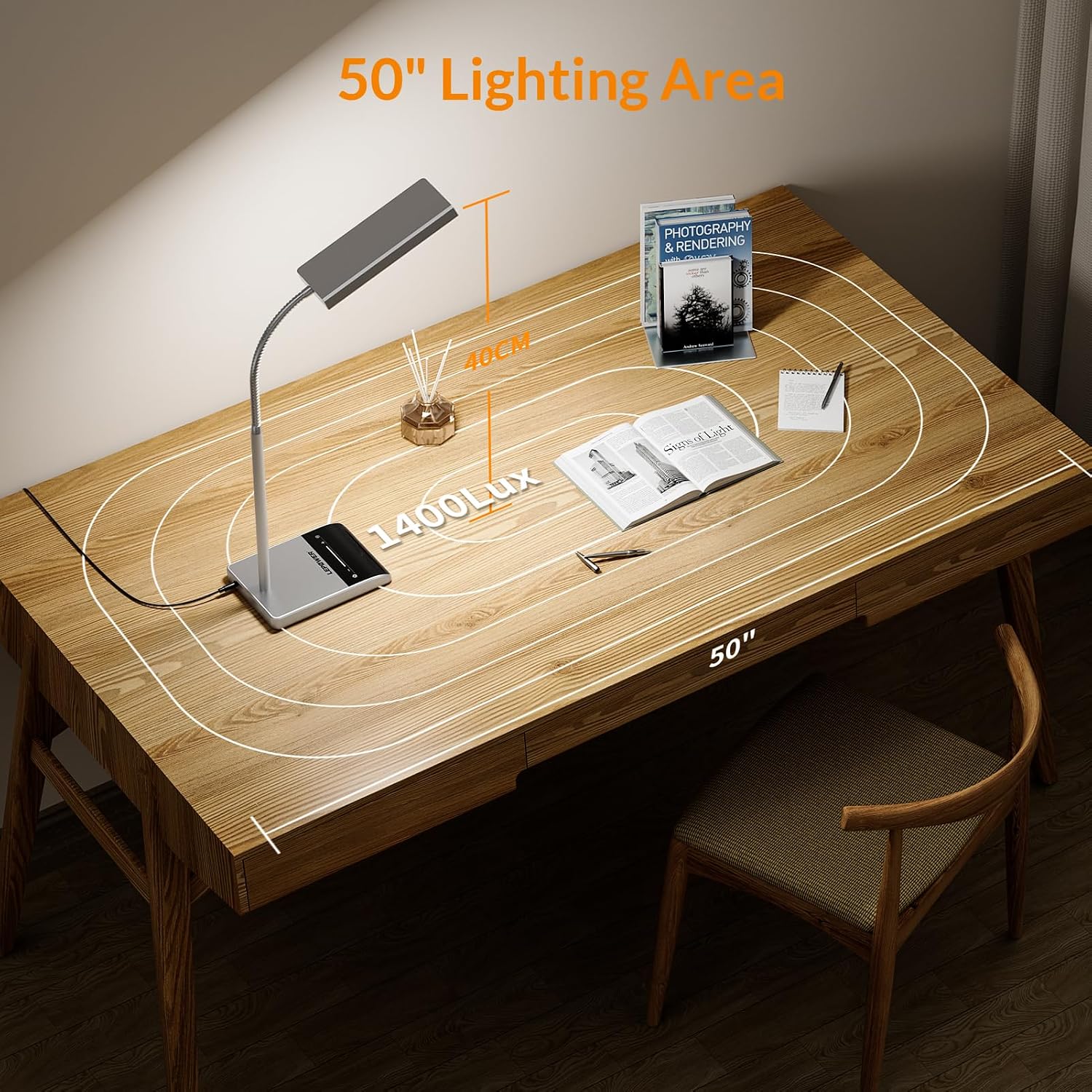 LEPOWER Desk Lamp, 800LM LED for Home Office, 12W Reading for Desk, Eye-Caring Light, Touch Table Gooseneck Lamp, 50 Lighting Modes…