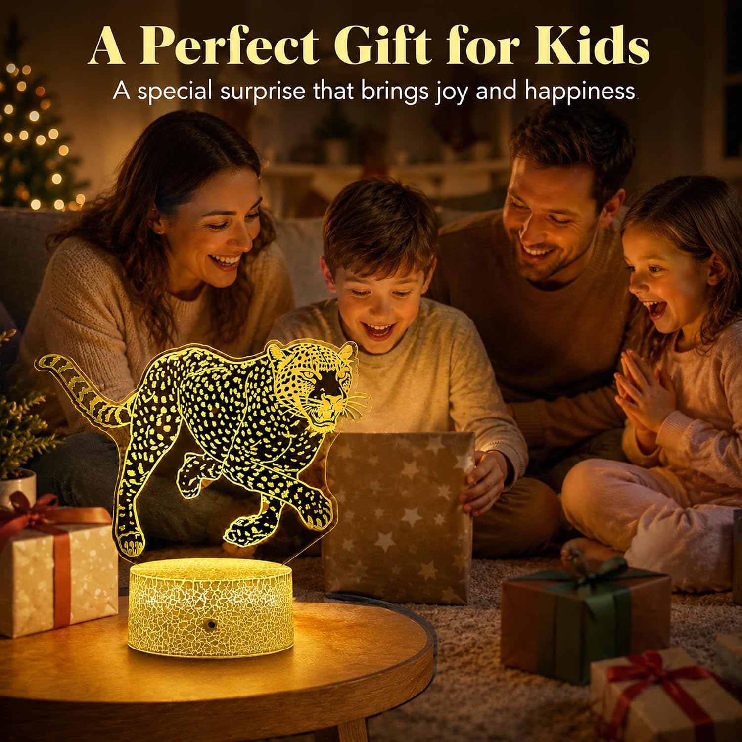 Leopard Night Light, Remote, 16 Colors Changing RGB Flashing Mode Dimmable LED Lamp, Birthday Holiday Gifts for Boys Girls Teens Sports…