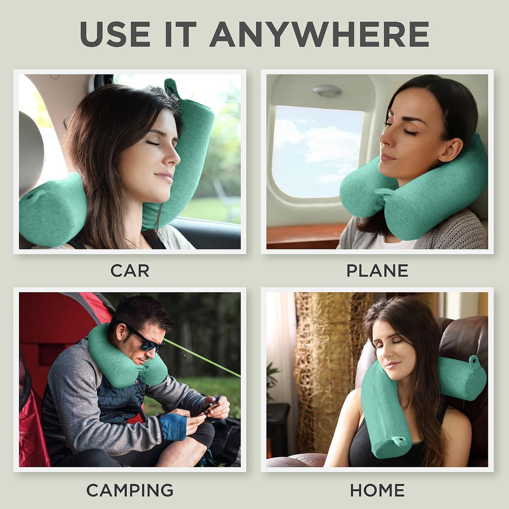 Dot&Dot Twist Memory Foam Travel Pillow for Airplanes - Travel Neck Pillow for Sleeping - Airplane Pillow for Neck Support - Adjusta…