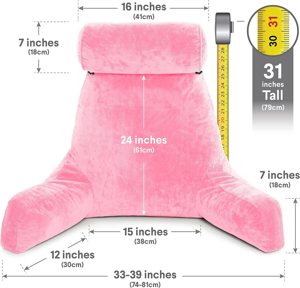 Husband Pillow XXL The Original for Adults - 30" Tall Backrest for Sitting Up in Bed - Firm Support Reading & Bed Rest Pillows for…