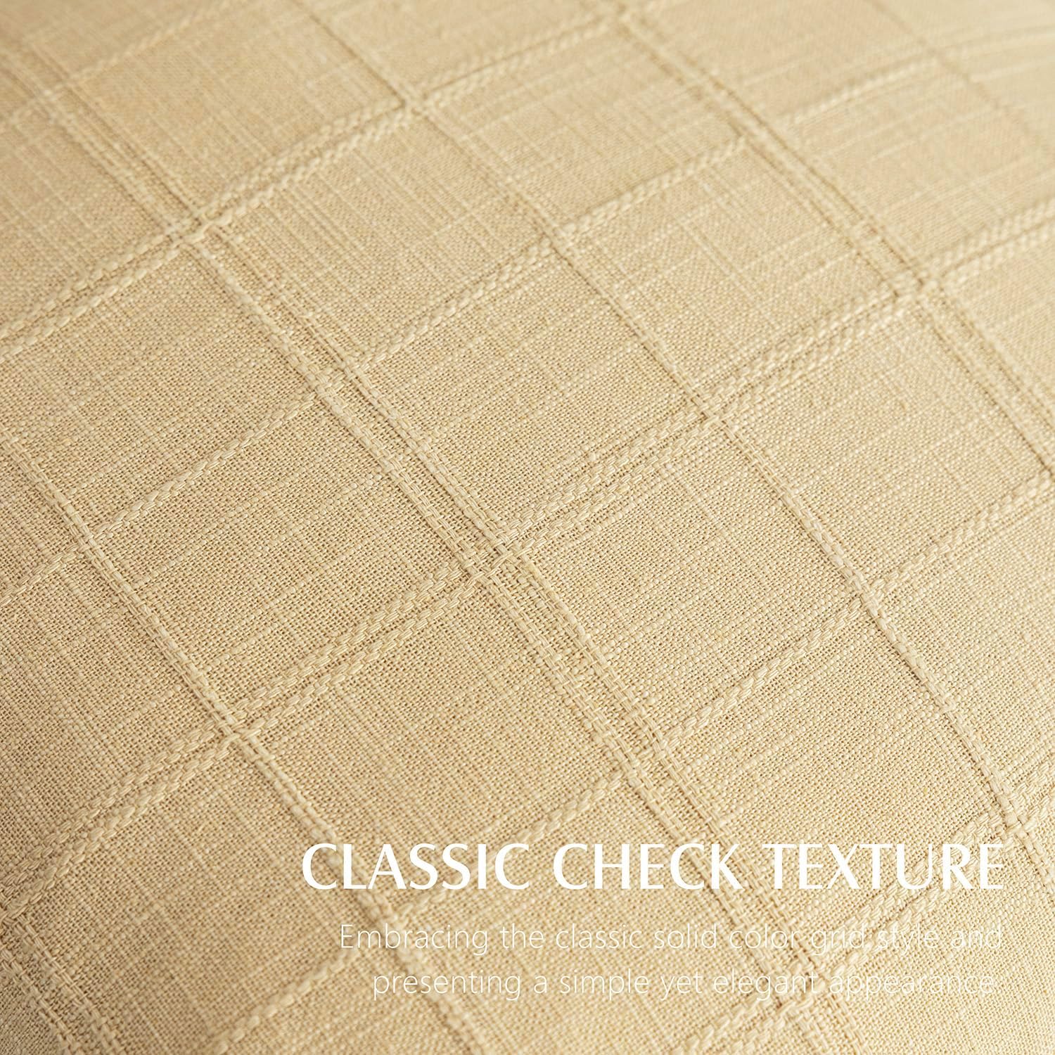 Foindtower Set of 1 Decorative Linen Check Throw Pillow Cover Neutral Farmhouse Vintage Cushion Cover Modern Boho Accent Home Decor for…