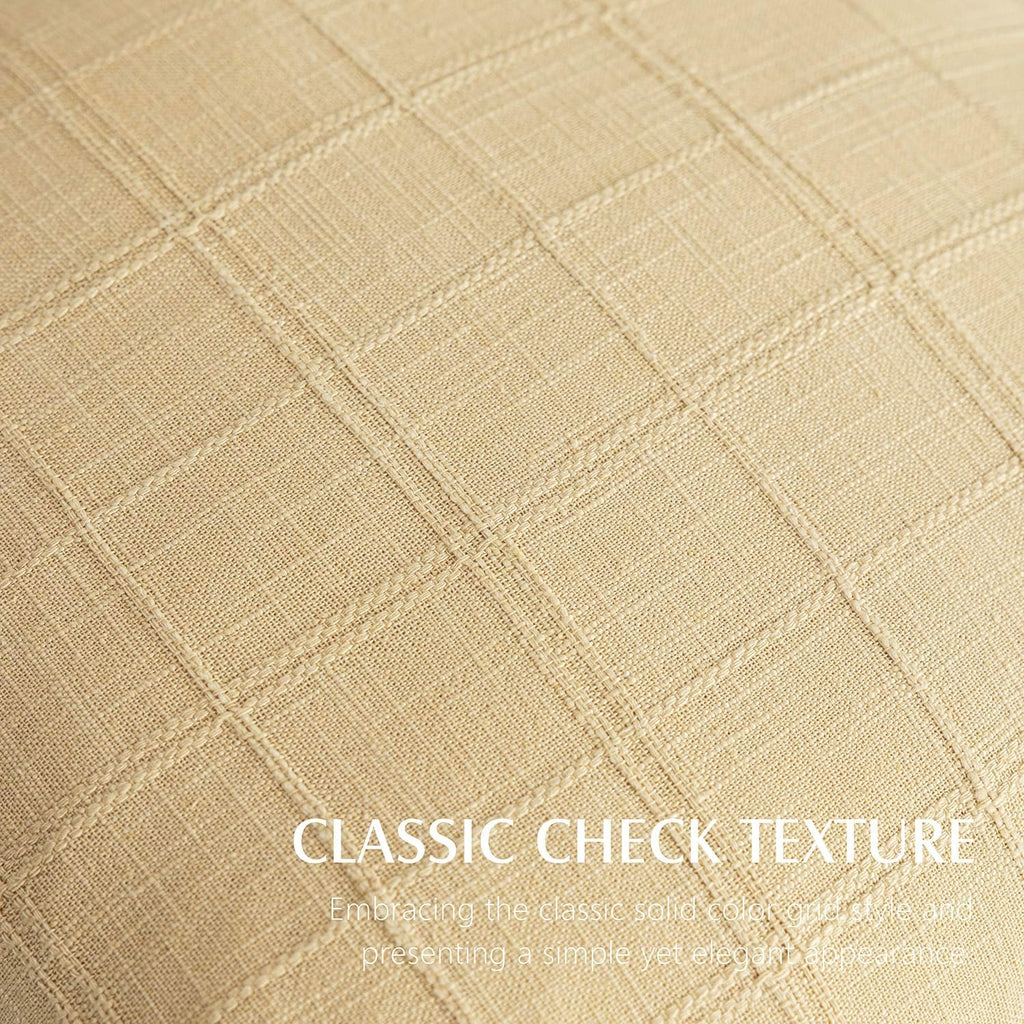 Foindtower Set of 2 Decorative Linen Check Throw Pillow Covers Neutral Farmhouse Vintage Cushion Covers Cozy Modern Boho Accent Home…