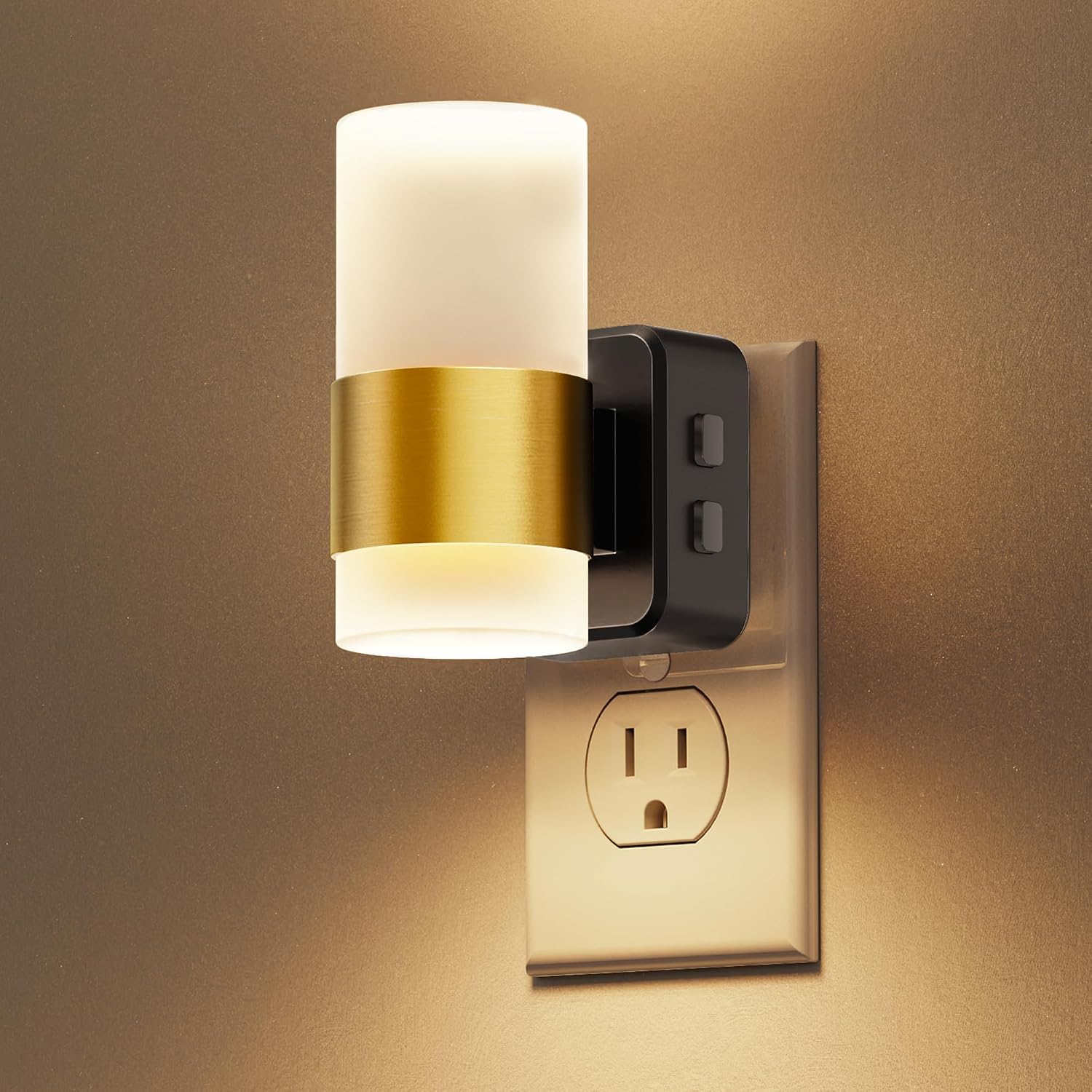 L LOHAS LED Night Light, Night Lights Plug into Wall, Dusk to Dawn Sensor,3000K Soft White, Brightness Adjustable,180°Rotating Acrylic…