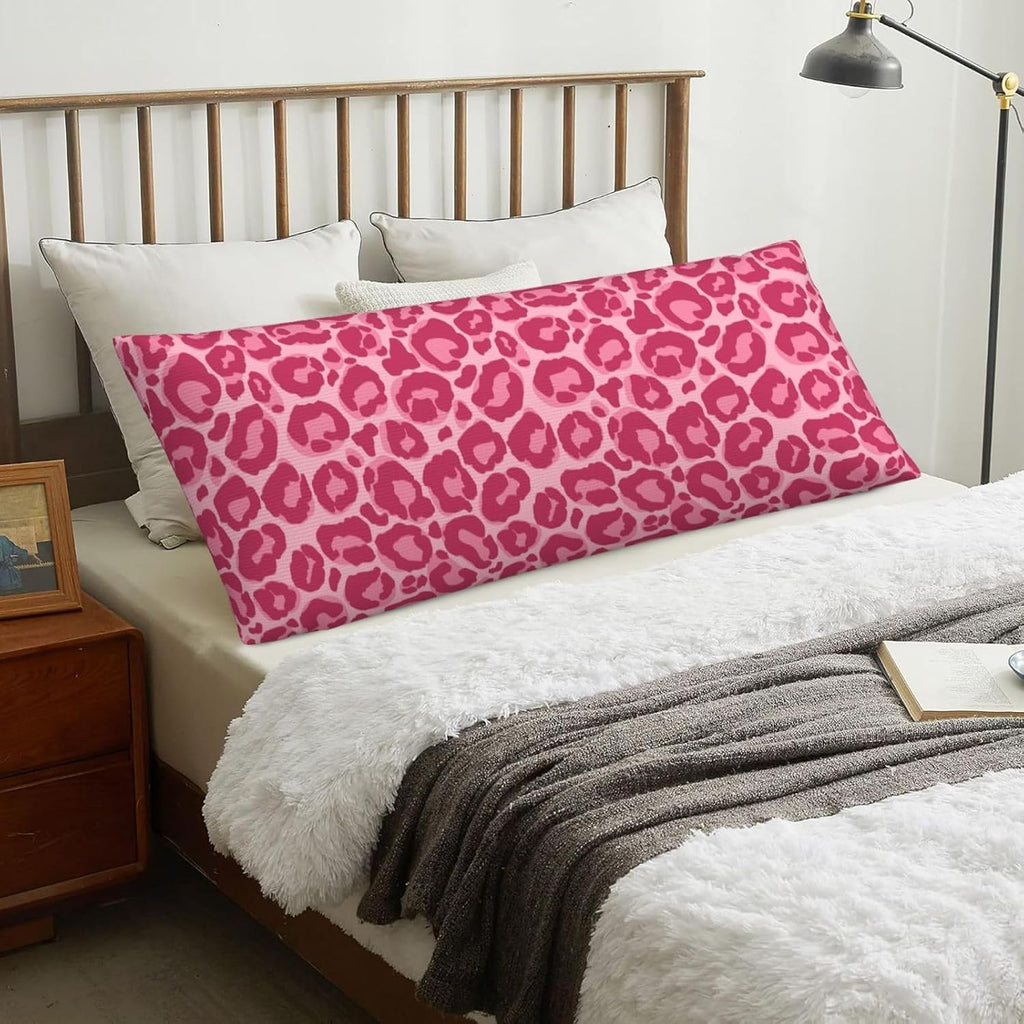 Sovvin Pink Leopard Print Body Pillow Cover Long Pillow Case with Zipper Decorative Soft Cushion Bedding Pillowcase for Couch Bedroo…
