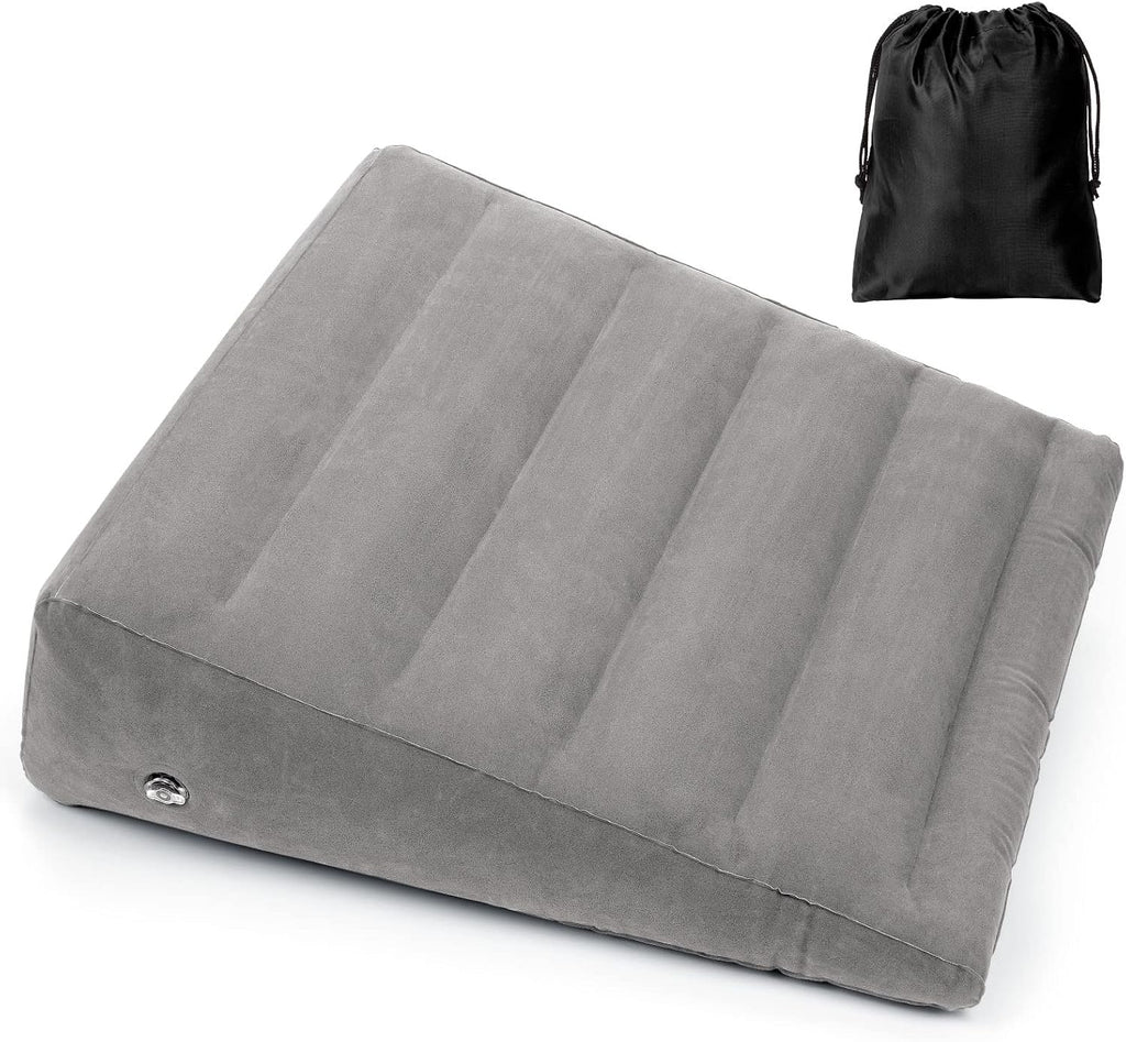 USHMA Inflatable Wedge Pillow for Sleeping, Portable Travel Wedge Pillow for Sitting in Bed, Inflatable Wedge Pillows for Travel, Blow Up…