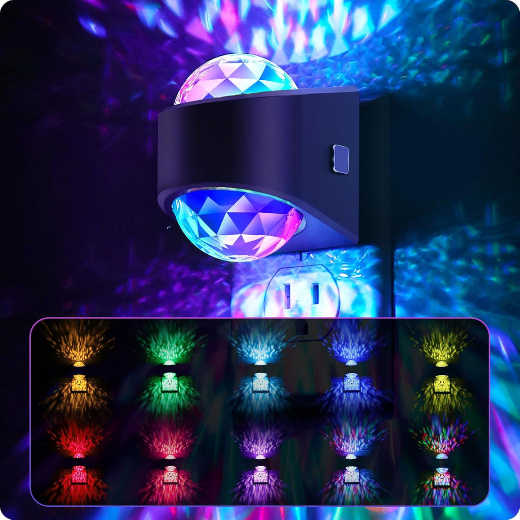 Night Lights Plug into Wall, Star Projector for Bedroom [2 Pack] Night Light Projector for Kids, 9-Color RGB Galaxy Nightlight with Dusk…
