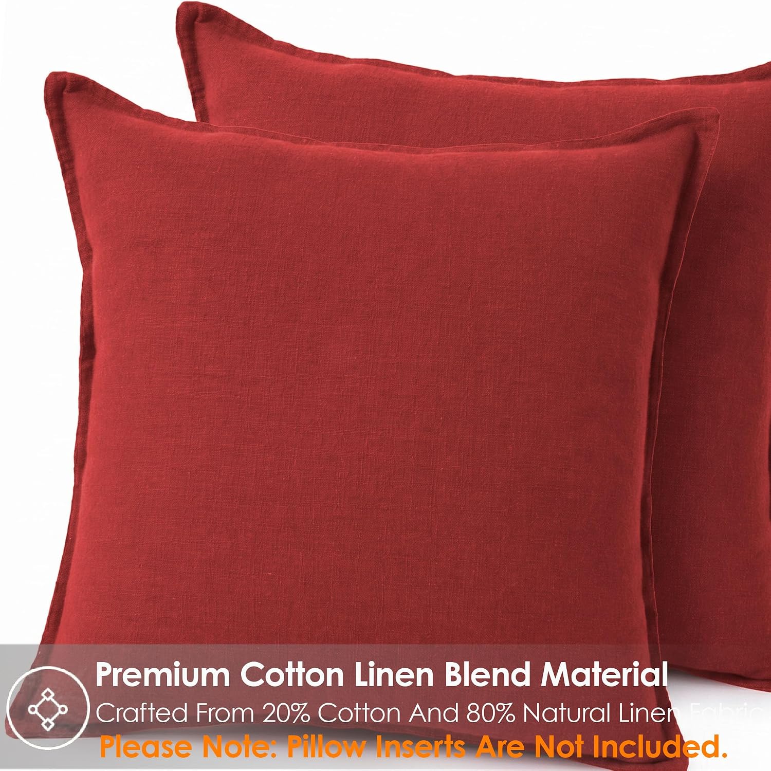 Symplora Cotton Linen Throw Pillow Covers Set of 2, Breathable Non Pilling Decorative Pillow Covers, Machine Washable Cushion Case for…