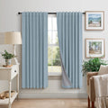 Pitalk Dusty Blue Curtains for Nursery Girls Boy Bedroom 72 Inch Length 2 Panels Complete Blackout Room Darkening Black Out Shades Insulate…
