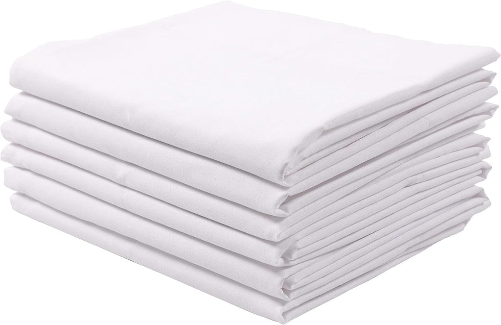KAF Home Brushed Microfiber Pillow Cases Bulk Pack, Control Allergies and Ensure Sound Sleep, Set of 12 (White, Queen)