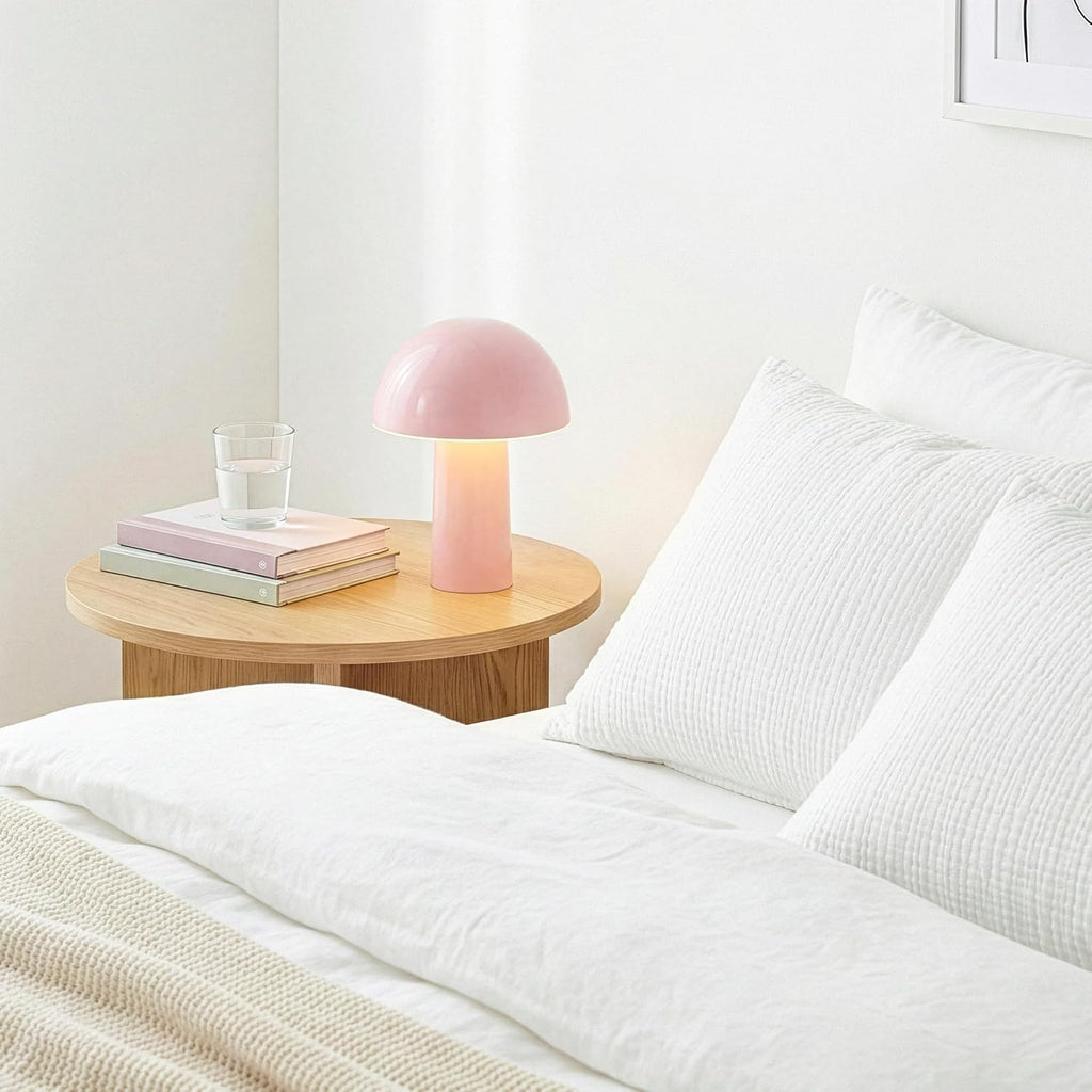 Brightech Celia Mood Lamp – 10" Touch-Controlled Mushroom Table Lamp, Cordless & Dimmable LED, Portable & Rechargeable Bedside Night Light,…