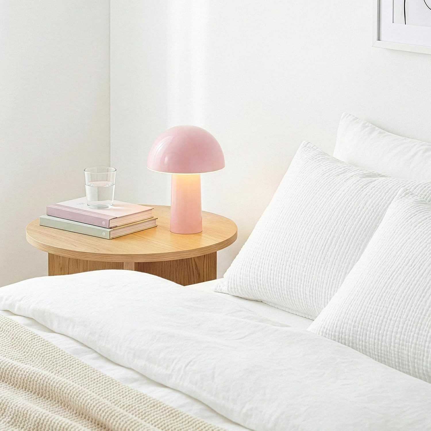 Brightech Celia Mood Lamp – 10" Touch-Controlled Mushroom Table Lamp, Cordless & Dimmable LED, Portable & Rechargeable Bedside Night Light,…