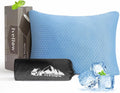 Ivellow Travel Pillow Camping Pillow for Sleeping Cooling Shredded Memory Foam Pillow Compressible Compact Medium Firm, Breathable, Ideal for…