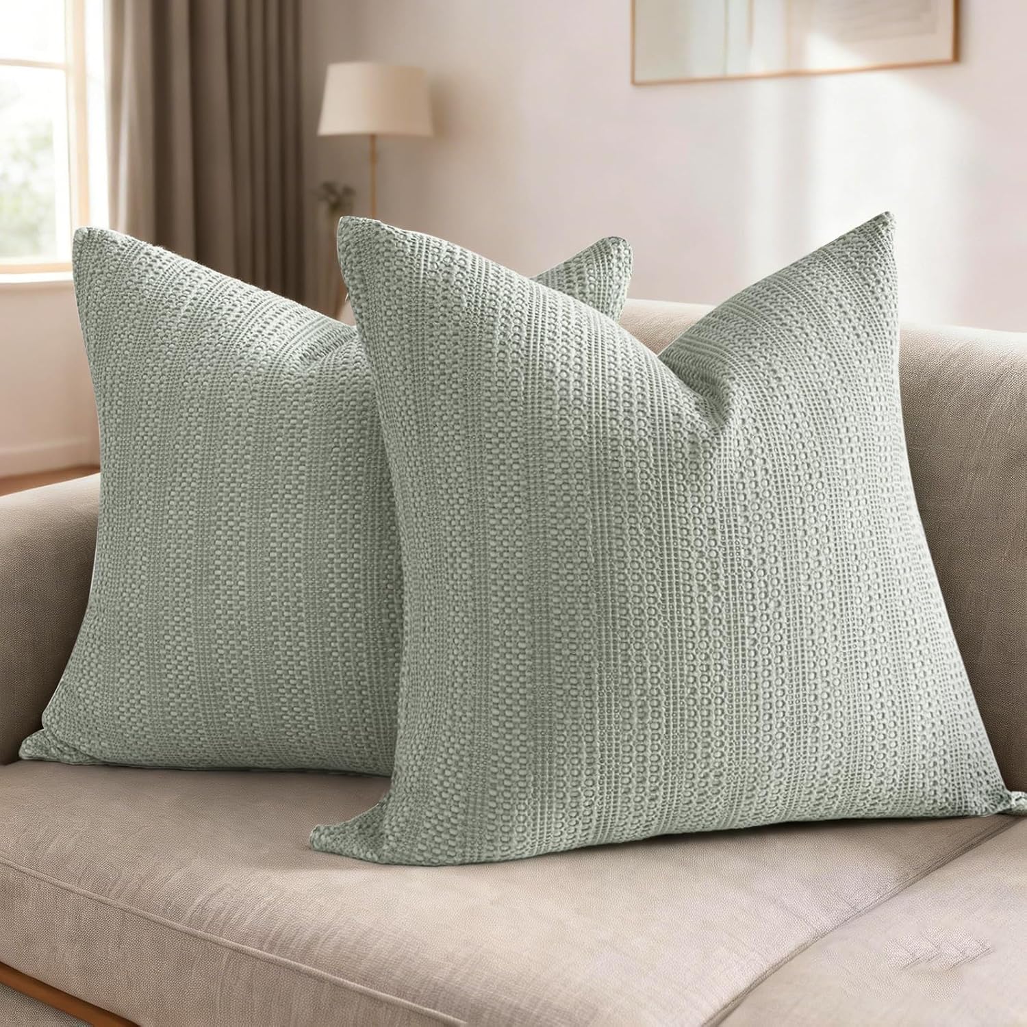 Cocoploceus 24x24 Pillow Covers Set of 2 Euro Sham Pillow Covers Cotton Euro Pillow Shams, Boho Throw Pillow Covers Large Decorative Square…