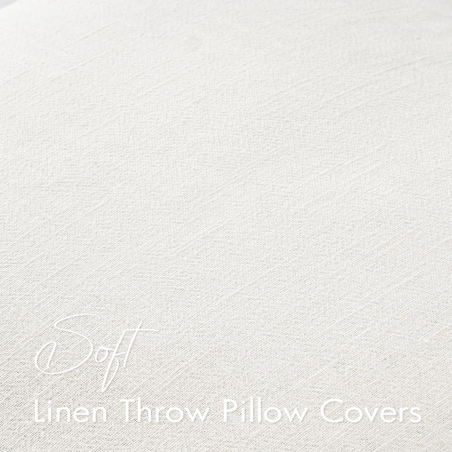EMEMA Decorative Linen Throw Pillow Covers 26x26 Inch Cream Boho Farmhouse Neutral Couch Throw Pillows for Bed Pack of 2 Accent…