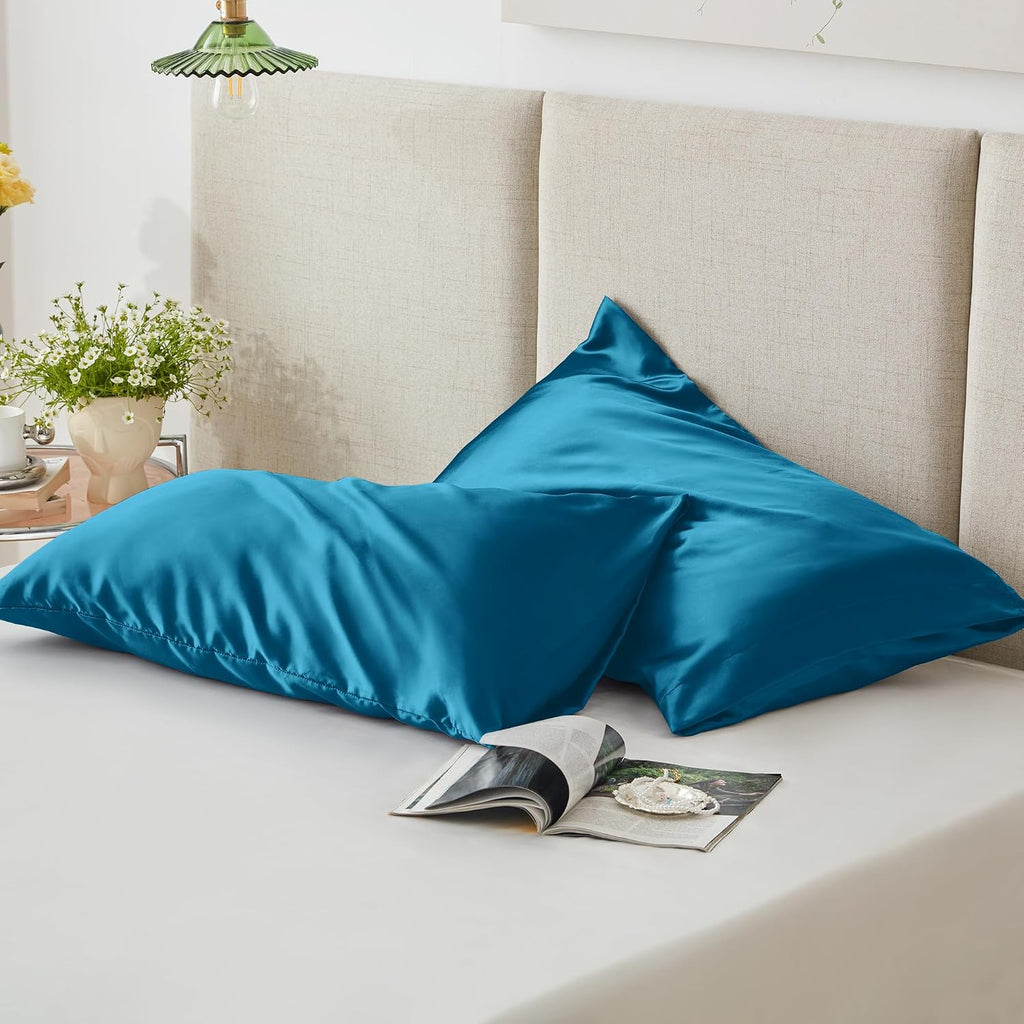 Lovescabin Love's cabin Satin Pillowcase Set of 2 Queen Size 20x30, Cooling Pillow Covers for Hair and Skin, Silky Smooth with Envelope Clo…