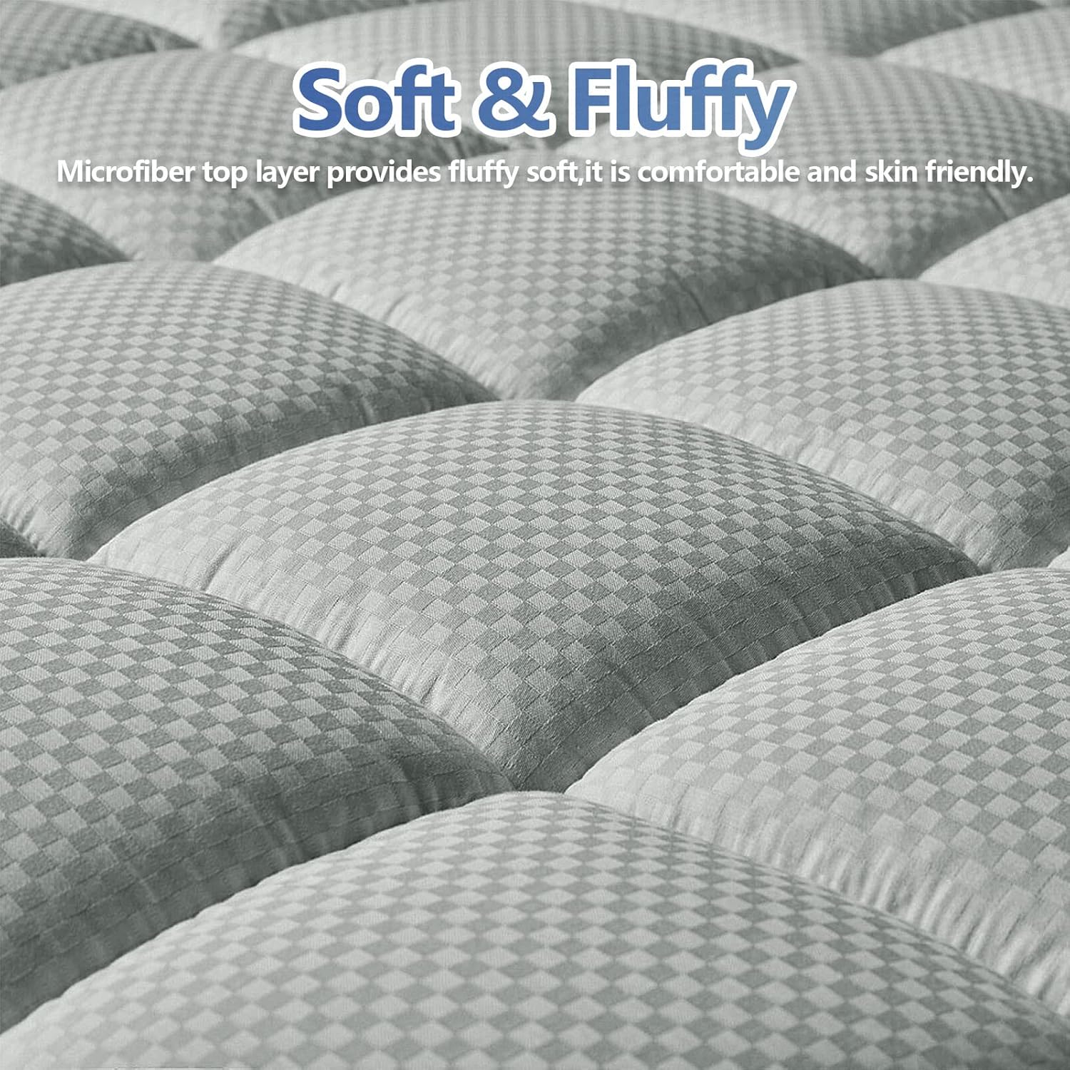 MATBEBY Bedding Quilted Fitted California King Mattress Pad Cooling Breathable Fluffy Soft Mattress Pad Stretches up to 21 Inch Deep, Cal…