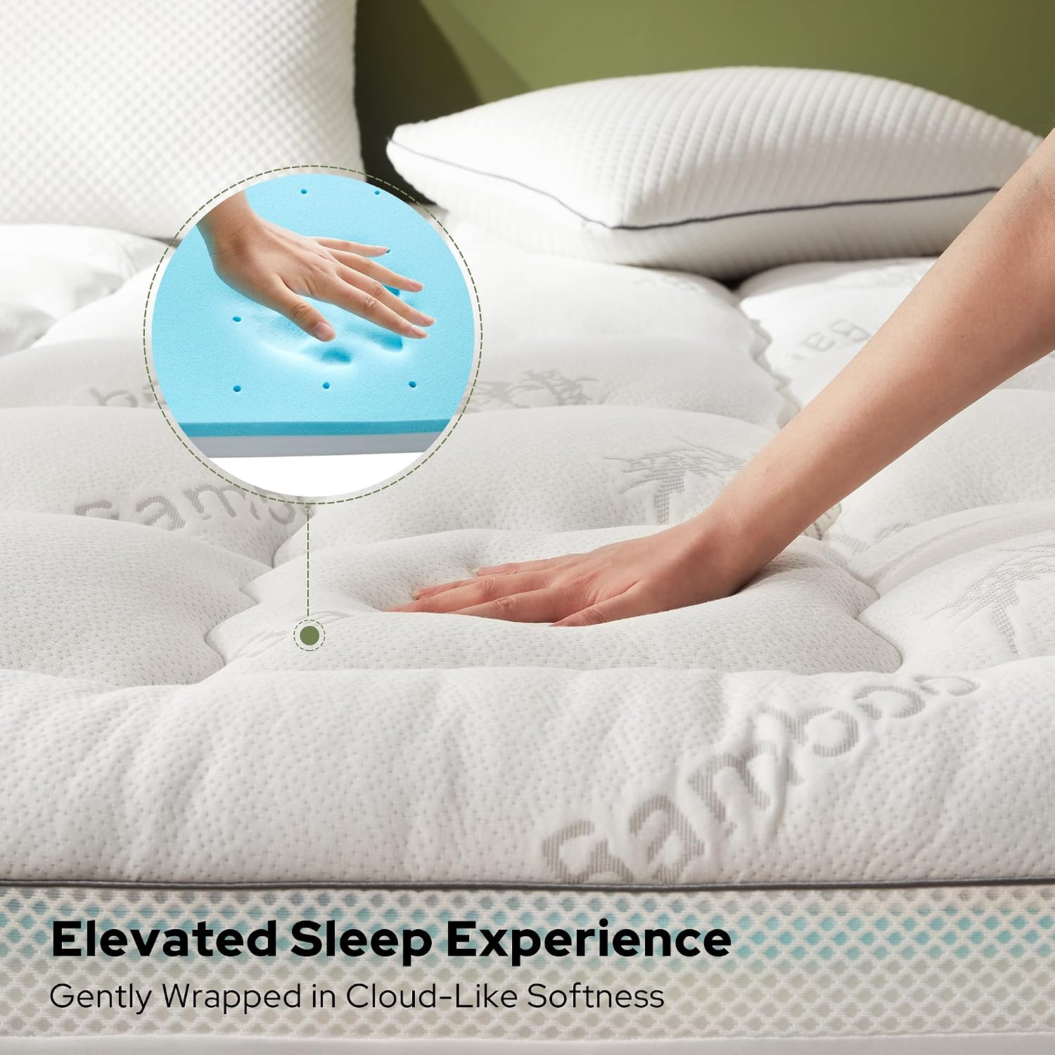 Bedlore 4 Inch Memory Foam Mattress Topper Twin XL,2-in-1 Dual Layer Design (2" Gel Memory Foam + 2" Plush Pillow Top Cover) Mattress Toppe…