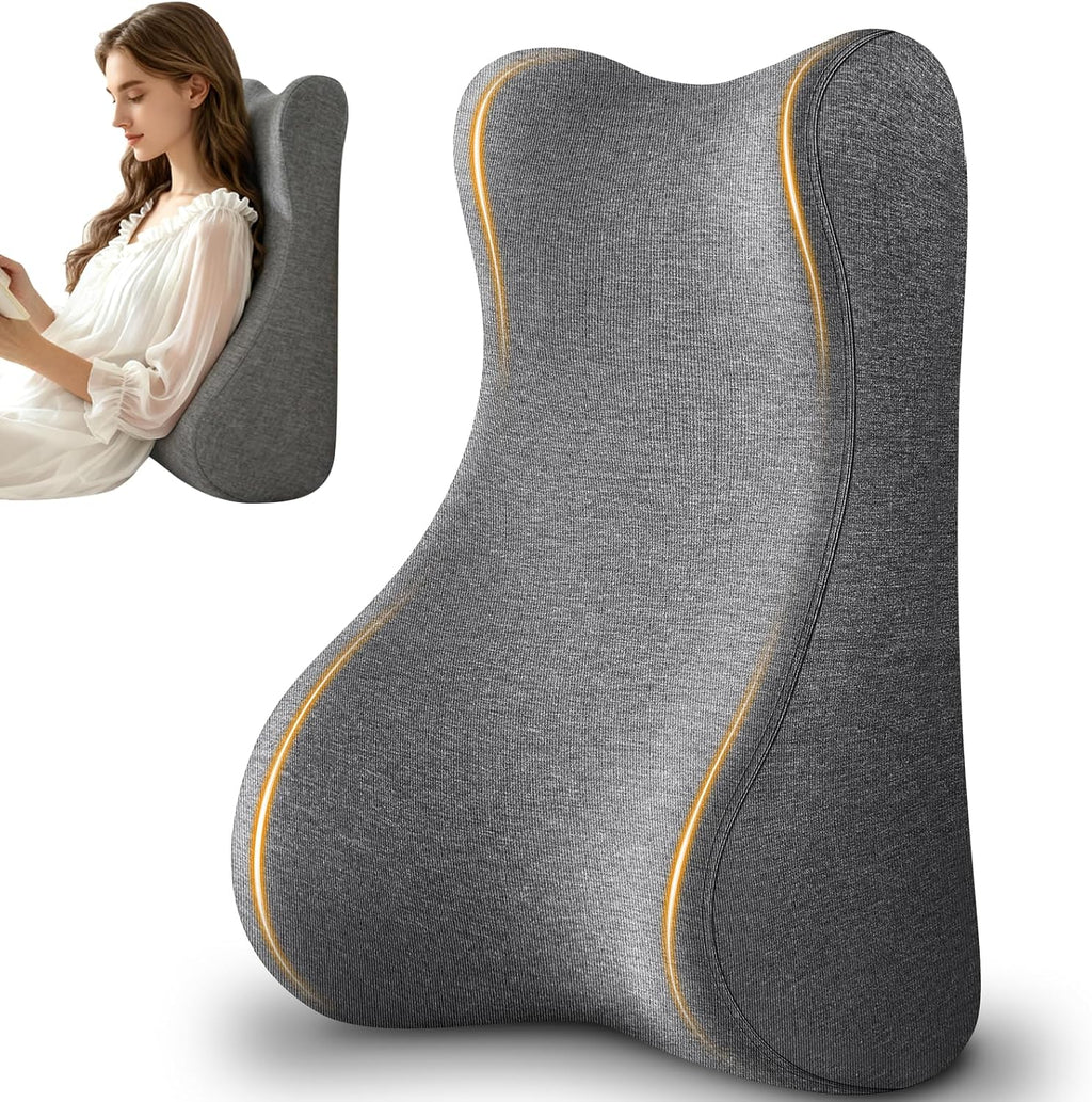 Reading Pillow for Bed, Ergonomic Back Support Memory Foam Pillow for Bed Sitting Up, Headboard Back Pillow for Sleep Apne on Bedrest…