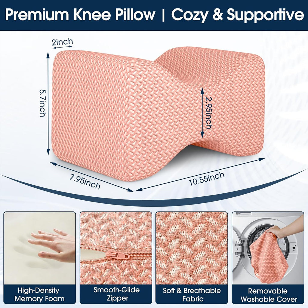 BlissTrends Memory Foam Knee Pillow, Knee Pillow for Side Sleepers, Leg Pillows for Sleeping Blood Circulation, Elevation Pillow for…