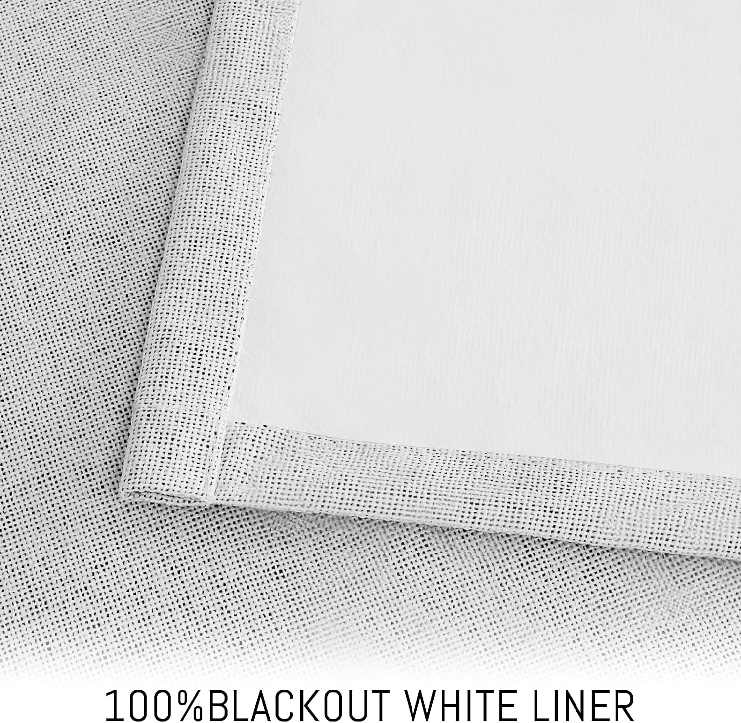 Yakamok White Linen Curtains 100% Blackout 90 Inches Long, Room Darkening Textured Curtains for Living Room Thermal Grommet Bedroom Curtain…