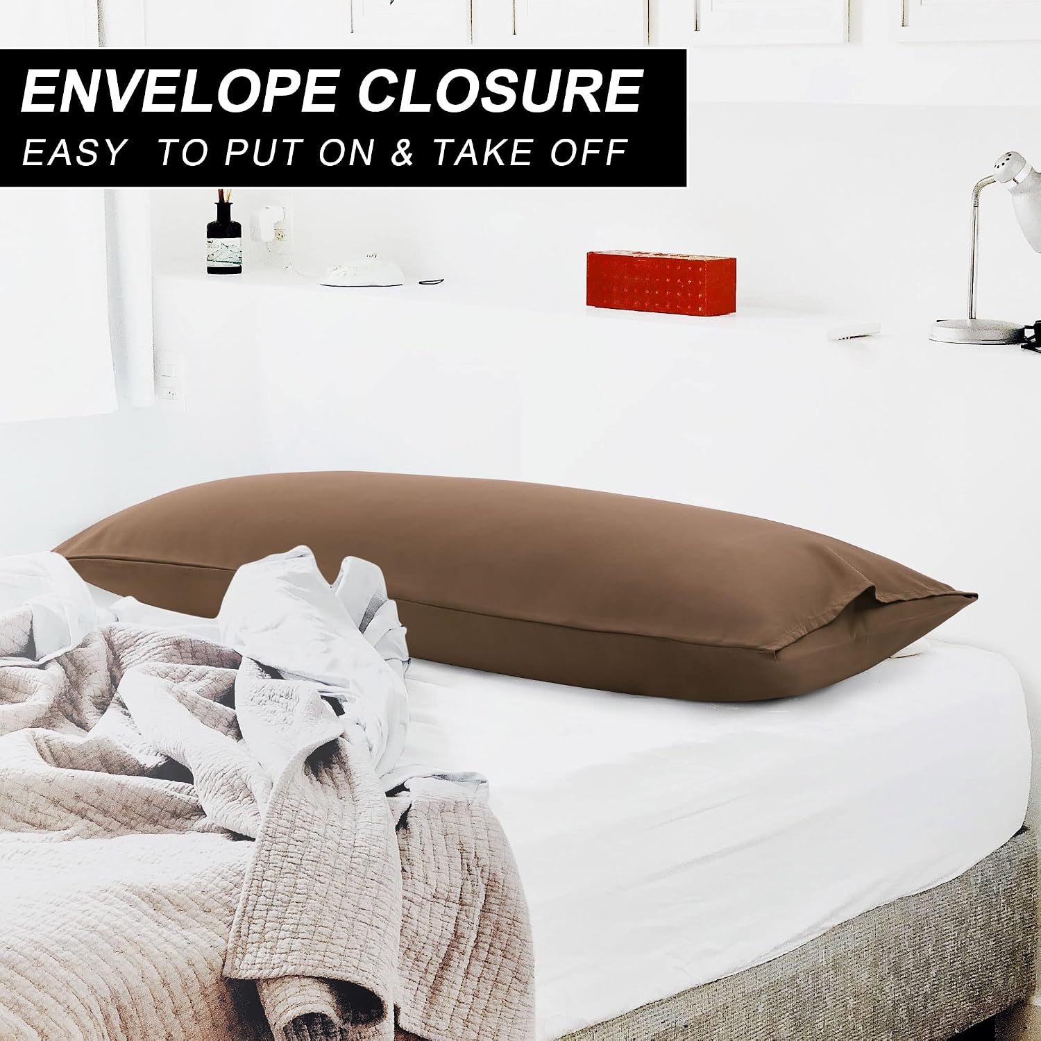uxcell 100% Microfiber Body Pillow Cover | 1800 Thread Count Pillowcase | Soft Pillow Case with Envelope Closure | 90 GSM Ployester | No Wr…