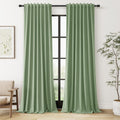 Guken 100% Blackout Linen Curtains 102 Inch Length 2 Panels Set for Living Room Bedroom Back Tab Thermal Insulated Black Out Linen Drapes R…