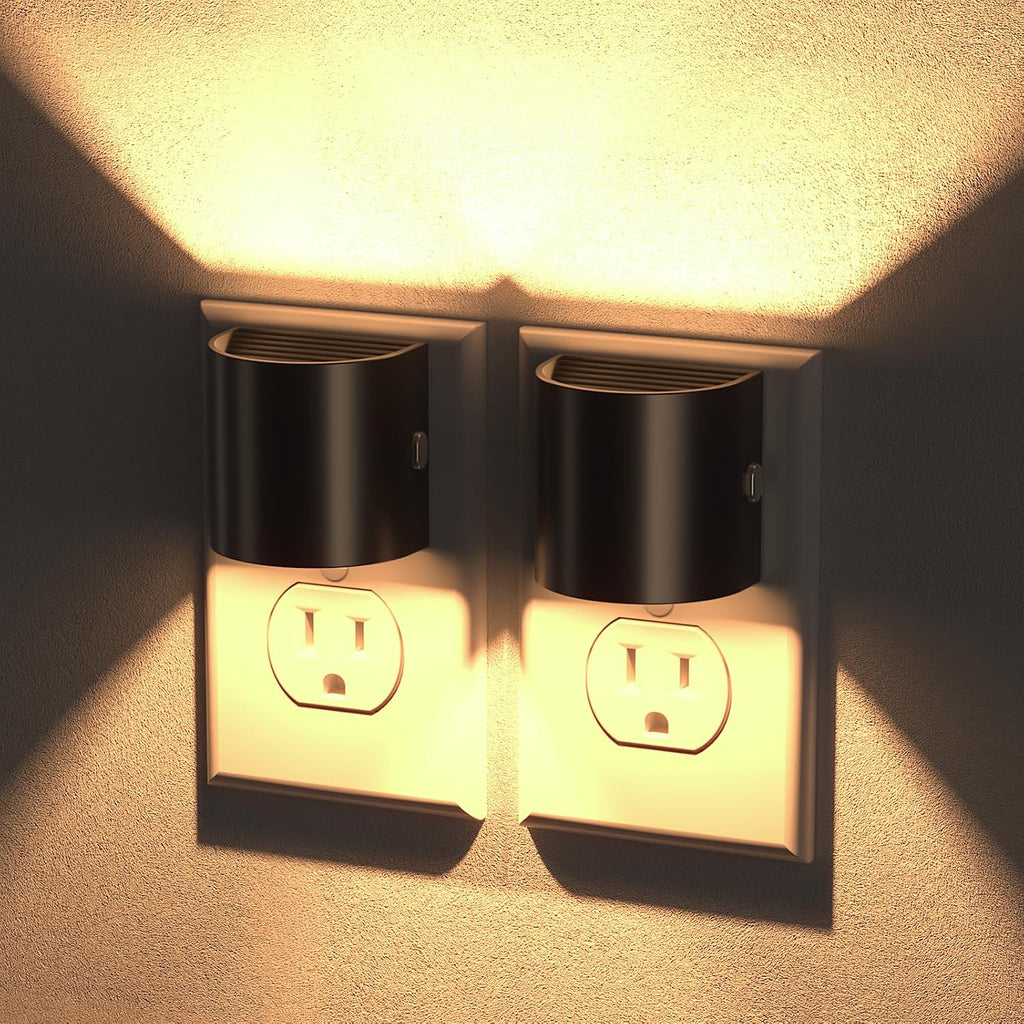 Night Lights Plug into Wall, LED Night Light 2 Pack, Soft Glow Night Lights with Dusk to Dawn Sensor, 3-Level Dimmable Nightlight, Up &…