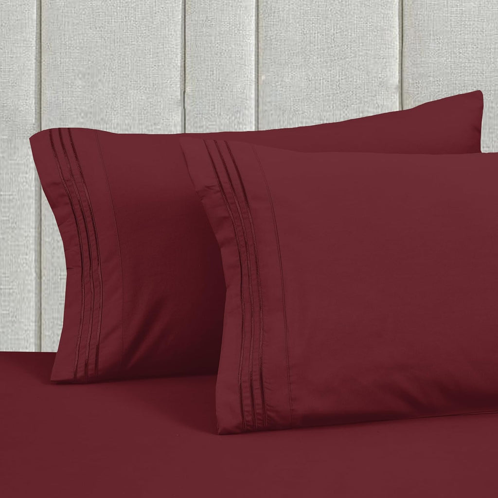MocassiLuxuryBedding Mocassi Full Size 4-Piece Bed Sheet Set - 1800 Hotel Quality Microfiber 18-24 Inches Extra Deep Pocket Fitted Sheet- L…