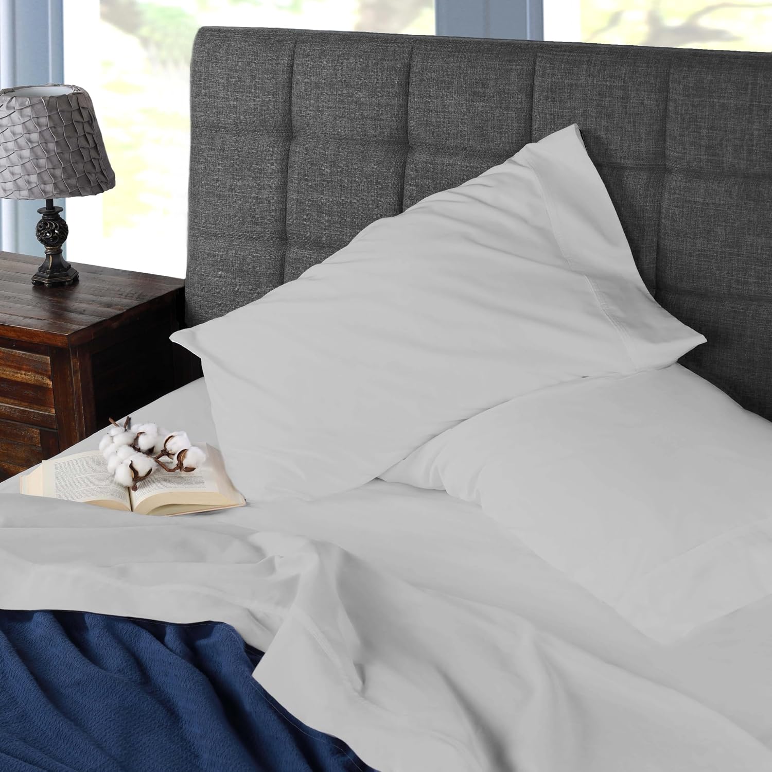 Superior Organic Cotton 300 Thread Count Fitted Sheet, Deep Pocket Fitted Sheet, Percale Weave, Cute Bedding Decor, Basic Bedsheets, Neutra…