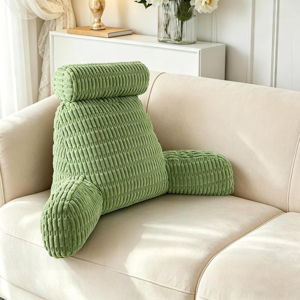 Reading Pillow for Bed, Back Rest Bed Pillow for Sitting Up with A Cylindrical Pillow and Lumbar Pillow, Back Support Pillows for Bed…